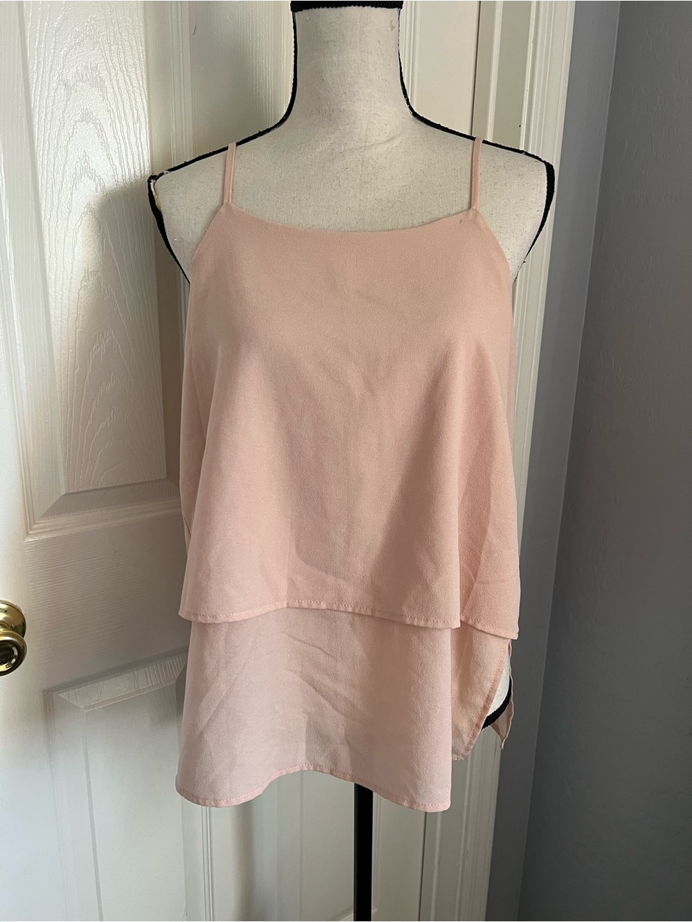 Paper Crane Blush Pink Layered Spaghetti-Strap Camisole